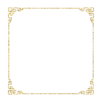 Chinese new year luxury gold frame ornament png