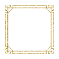 Chinese new year luxury gold frame ornament png