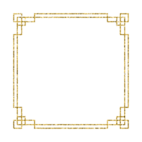 Chinese new year luxury gold frame ornament png