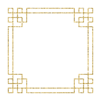 Chinese new year luxury gold frame ornament png