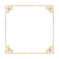 Chinese new year luxury gold frame ornament png