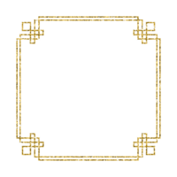 Chinese new year luxury gold frame ornament png