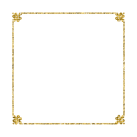 Chinese new year luxury gold frame ornament png