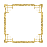 Chinese new year luxury gold frame ornament png