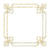 Chinese new year luxury gold frame ornament png