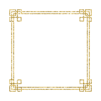 Chinese new year luxury gold frame ornament png