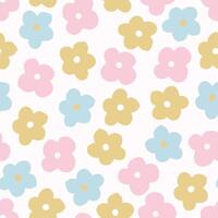 Cute floral flowers seamless pattern design vector