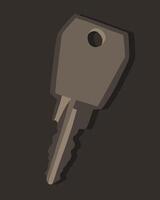 Vector isolated illustration of a key. Cabinet key.