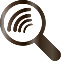 Magnifying glass icon with wifi connection design decoration. png