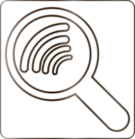 Magnifying glass icon with wifi connection design decoration. png