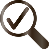 Magnifying glass icon with check mark design decoration. png