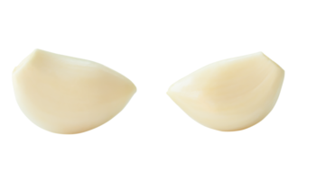 Peeled garlic cloves in set isolated with clipping path in png file format