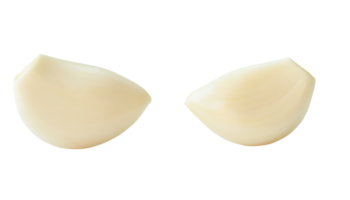 Peeled garlic cloves in set isolated with clipping path in png file format