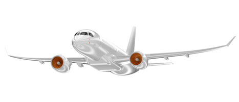 Flying airplane isolated on background. 3d rendering - illustration png