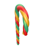 Striped candy cane isolated on background. 3d rendering - illustration png