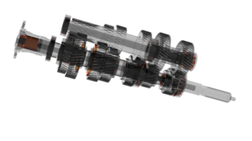 6 velocità trasmissione isolato su sfondo. 3d interpretazione - illustrazione png