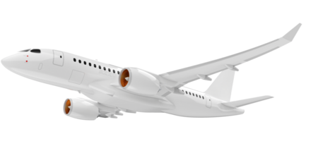 vliegend vliegtuig geïsoleerd Aan achtergrond. 3d renderen - illustratie png