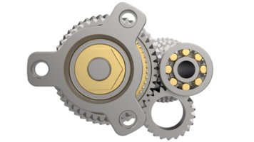 6 speed transmission isolated on background. 3d rendering - illustration png