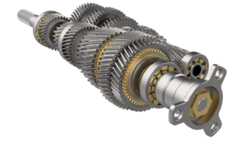 6 speed transmission isolated on background. 3d rendering - illustration png