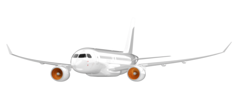 vliegend vliegtuig geïsoleerd Aan achtergrond. 3d renderen - illustratie png