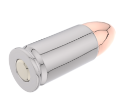 Bullet isolated on background. 3d rendering - illustration png