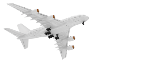 vôo avião isolado em fundo. 3d Renderização - ilustração png