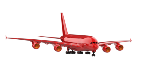 Flying airplane isolated on background. 3d rendering - illustration png