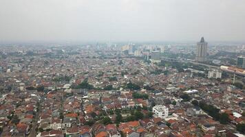 Aerial view of Jakarta, Indonesia from drone. photo