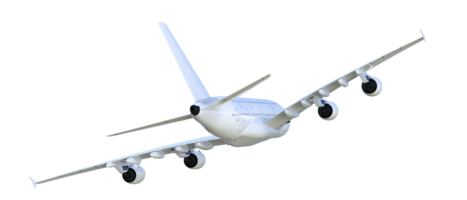 Flying airplane isolated on background. 3d rendering - illustration png