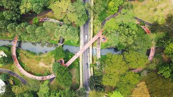 Aerial view of Infinity Link Bridge at Tebet Ecopark Jakarta photo