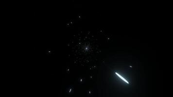 Particle effects or space travel. Abstract star lights moving zoomed in on black background. Hyperspace zoom of different length lines effect. video