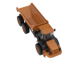 Articulated dump truck isolated on background. 3d rendering - illustration png