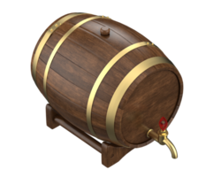 cerveza barril aislado en antecedentes. 3d representación- ilustración png