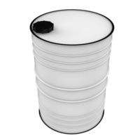 Oil barrel close-up scene isolated on background. 3d rendering - illustration png