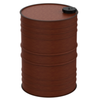 Oil barrel close-up scene isolated on background. 3d rendering - illustration png