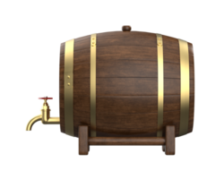 cerveza barril aislado en antecedentes. 3d representación- ilustración png