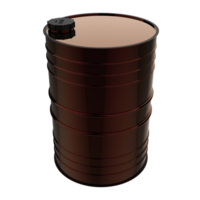 Oil barrel close-up scene isolated on background. 3d rendering - illustration png