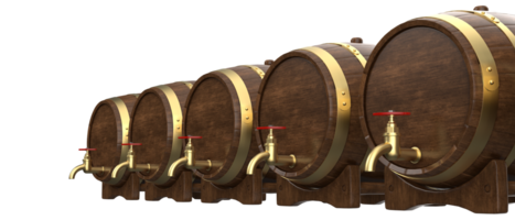 birra barile isolato su sfondo. 3d rendering- illustrazione png