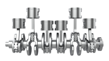 Engine crank shaft isolated on background. 3d rendering - illustration png
