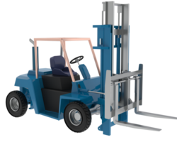 Diesel forklift isolated on background. 3d rendering - illustration png