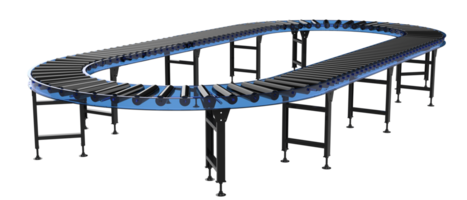 Empty conveyor belt isolated on background. 3d rendering - illustration png