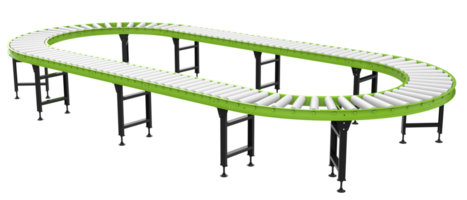 Empty conveyor belt isolated on background. 3d rendering - illustration png