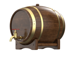 birra barile isolato su sfondo. 3d rendering- illustrazione png