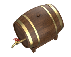 birra barile isolato su sfondo. 3d rendering- illustrazione png