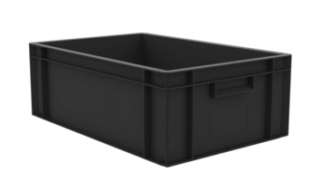 Empty plastic crate for fruits and vegetables isolated on background. 3d rendering - illustration png