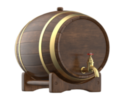 birra barile isolato su sfondo. 3d rendering- illustrazione png