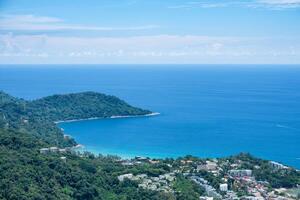 Viewpoint landscape city and sea at phuket photo