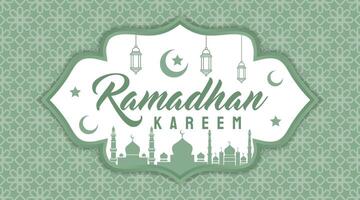 Vector Ramadan Kareem Background with Seamless Pattern