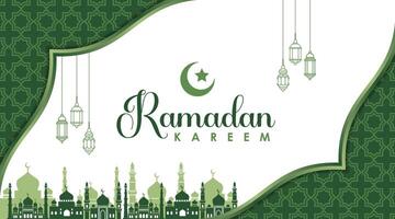 Vector Ramadan Kareem Background with Seamless Pattern