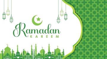 Vector Ramadan Kareem Background with Seamless Pattern